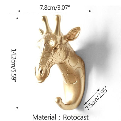 Minimalistisk Vacker Älg Väggkrok | Veska Gyllene Giraff
