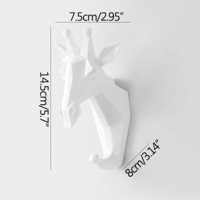 Minimalistisk Vacker Älg Väggkrok | Veska Ren Vit Häst