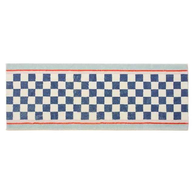 Mjukt Rutigt Matta | Veska 55x150CM Blå
