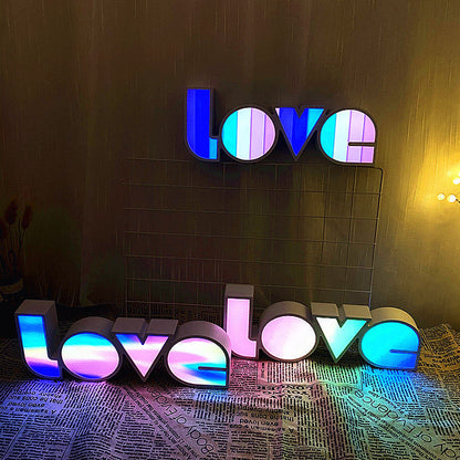 Modern Art Deco vattentålig PS LOVE bokstäver LED bordslampa för sovrummet | Veska