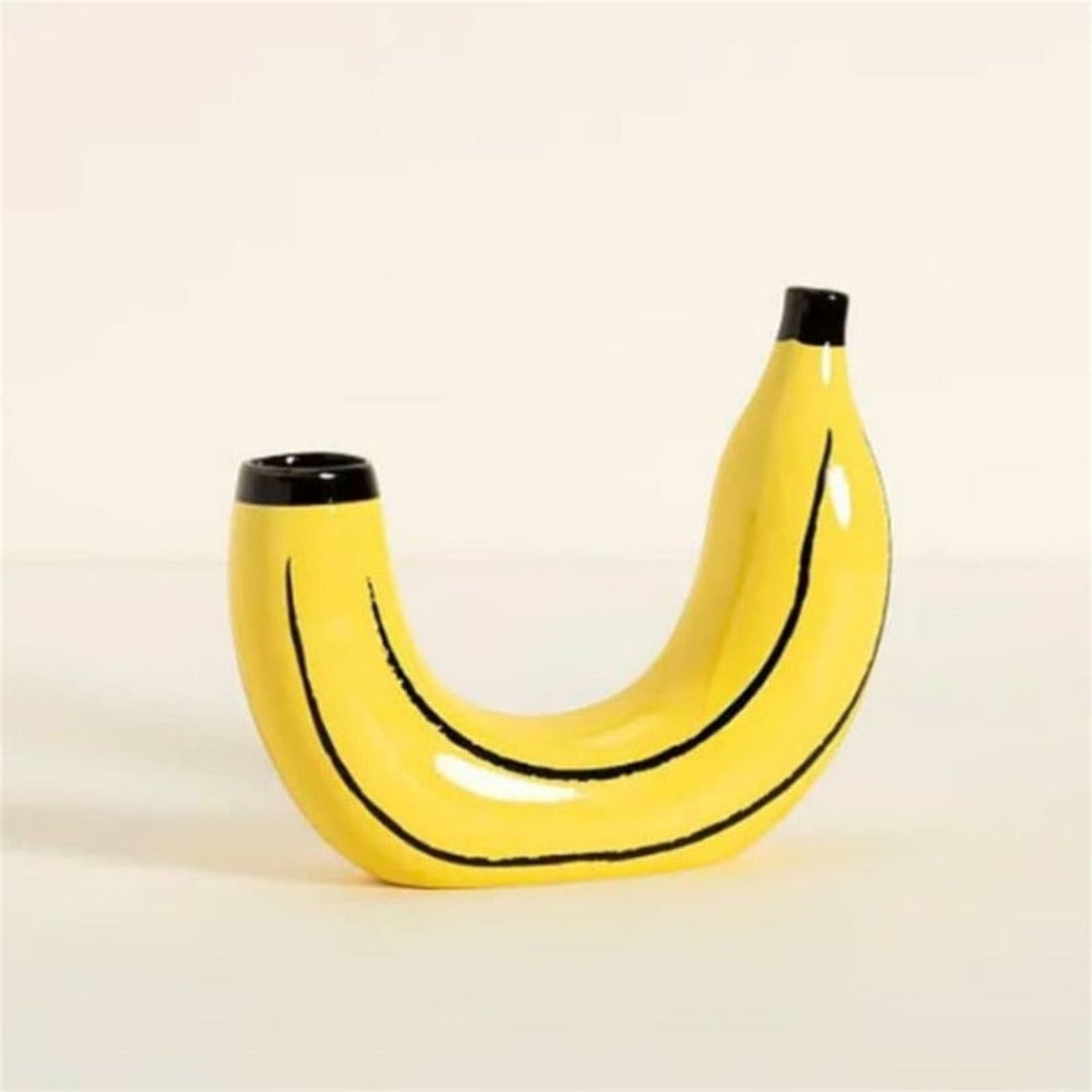 Modern, bananformad dekorativ vas för stilfull heminredning | Veska