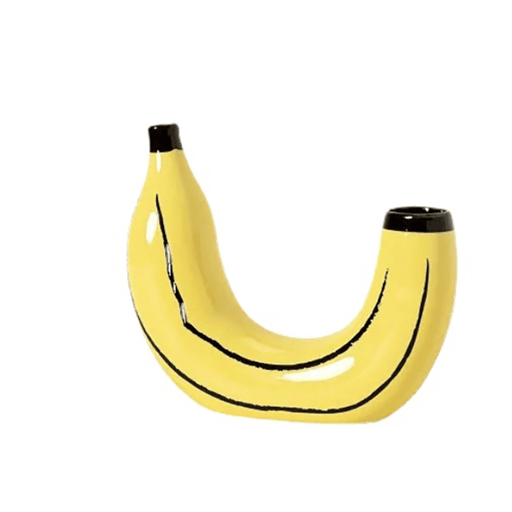 Modern, bananformad dekorativ vas för stilfull heminredning | Veska