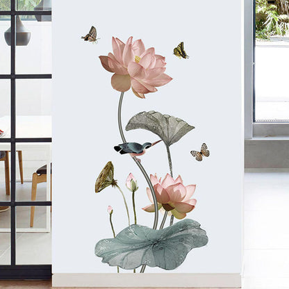 Modern Blossom Lotus Självhäftande Väggdekal | Veska