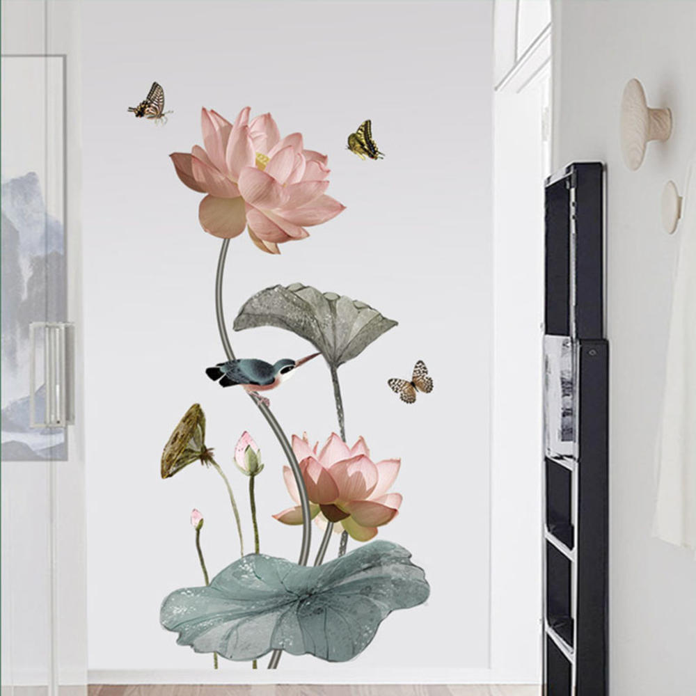 Modern Blossom Lotus Självhäftande Väggdekal | Veska A