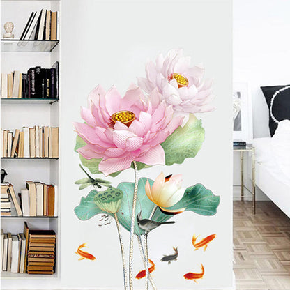 Modern Blossom Lotus Självhäftande Väggdekal | Veska B