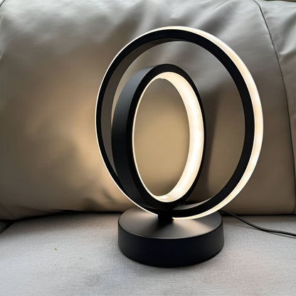 Modern Dimbar Bordslampa – Stilig Metall Design med USB Ström | Veska Svart