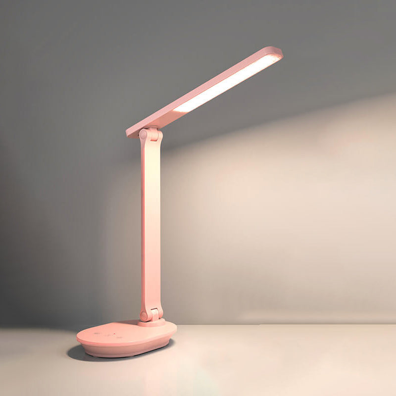 Modern Dubbel Vikbar Ögonvård Trådlös Uppladdningsbar LED Skrivbordslampa | Veska Rosa