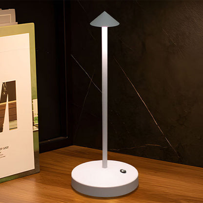Modern Enkelhet Triangel Kon Rund Akryl Cylindern Järn LED Bordslampa för Vardagsrummet | Veska Vit 4.2V Oändligt dimbar