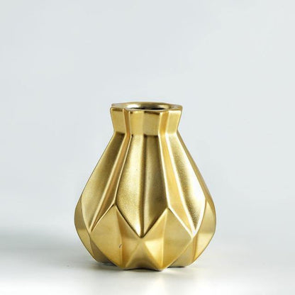 Modern Europa Kort Matt Diamond Porslin Keramisk Vask | Veska Liten Guld