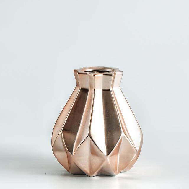 Modern Europa Kort Matt Diamond Porslin Keramisk Vask | Veska Liten Roséguld