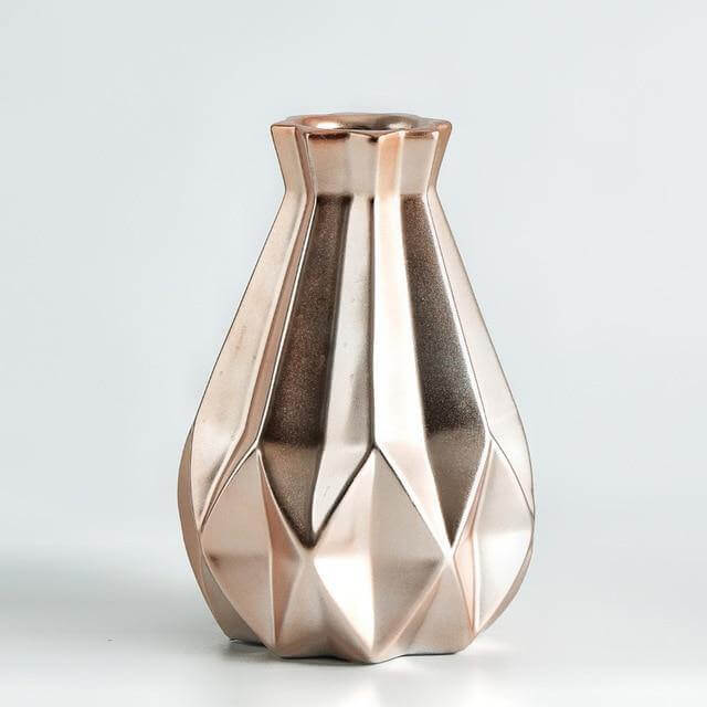 Modern Europa Kort Matt Diamond Porslin Keramisk Vask | Veska Mellan Roséguld