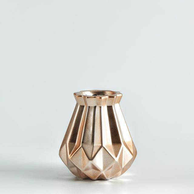 Modern Europa Kort Matt Diamond Porslin Keramisk Vask | Veska Mini Roséguld