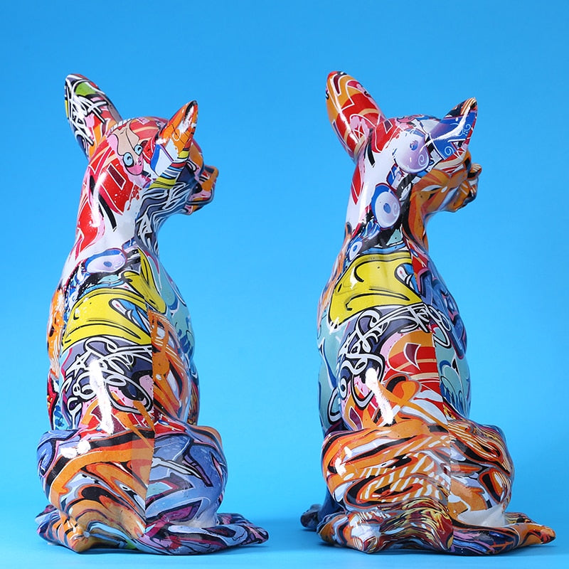 Modern Färgglad Chihuahua Resin Hundstaty | Veska
