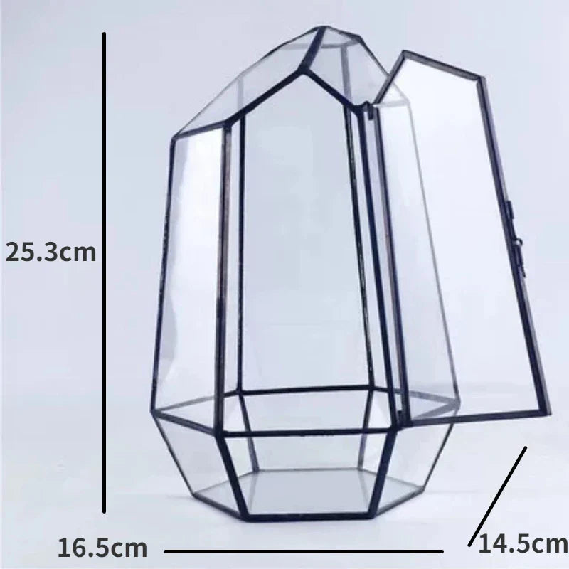 Modern geometrisk naturinspirerad botanisk terrarium | Veska A