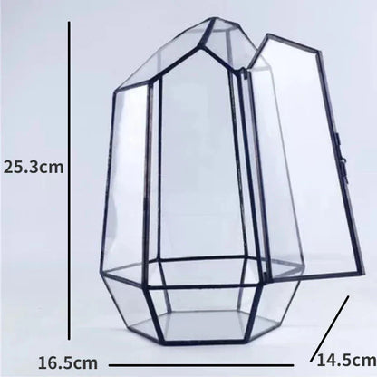 Modern geometrisk naturinspirerad botanisk terrarium | Veska A