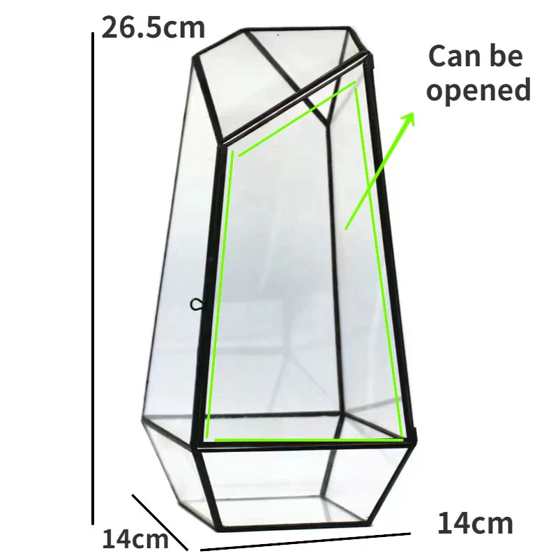 Modern geometrisk naturinspirerad botanisk terrarium | Veska B