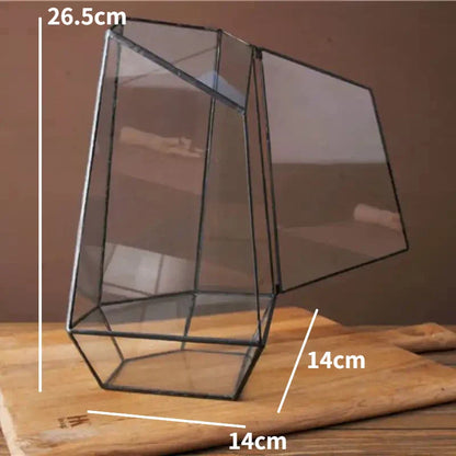 Modern geometrisk naturinspirerad botanisk terrarium | Veska C