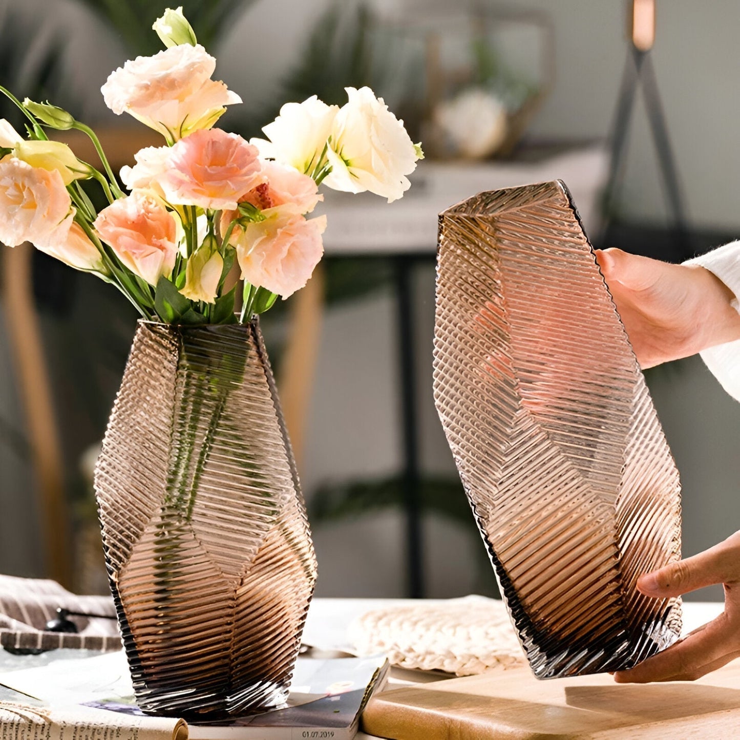 Modern geometrisk stil glas vas | Veska