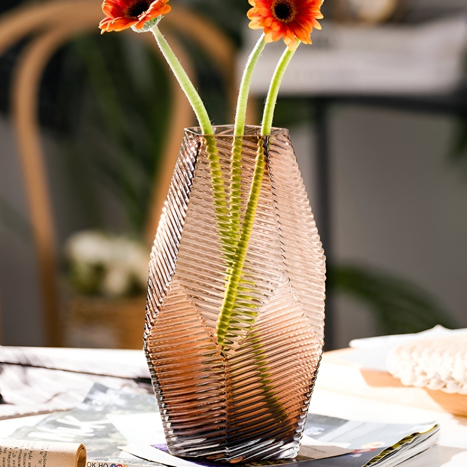 Modern geometrisk stil glas vas | Veska