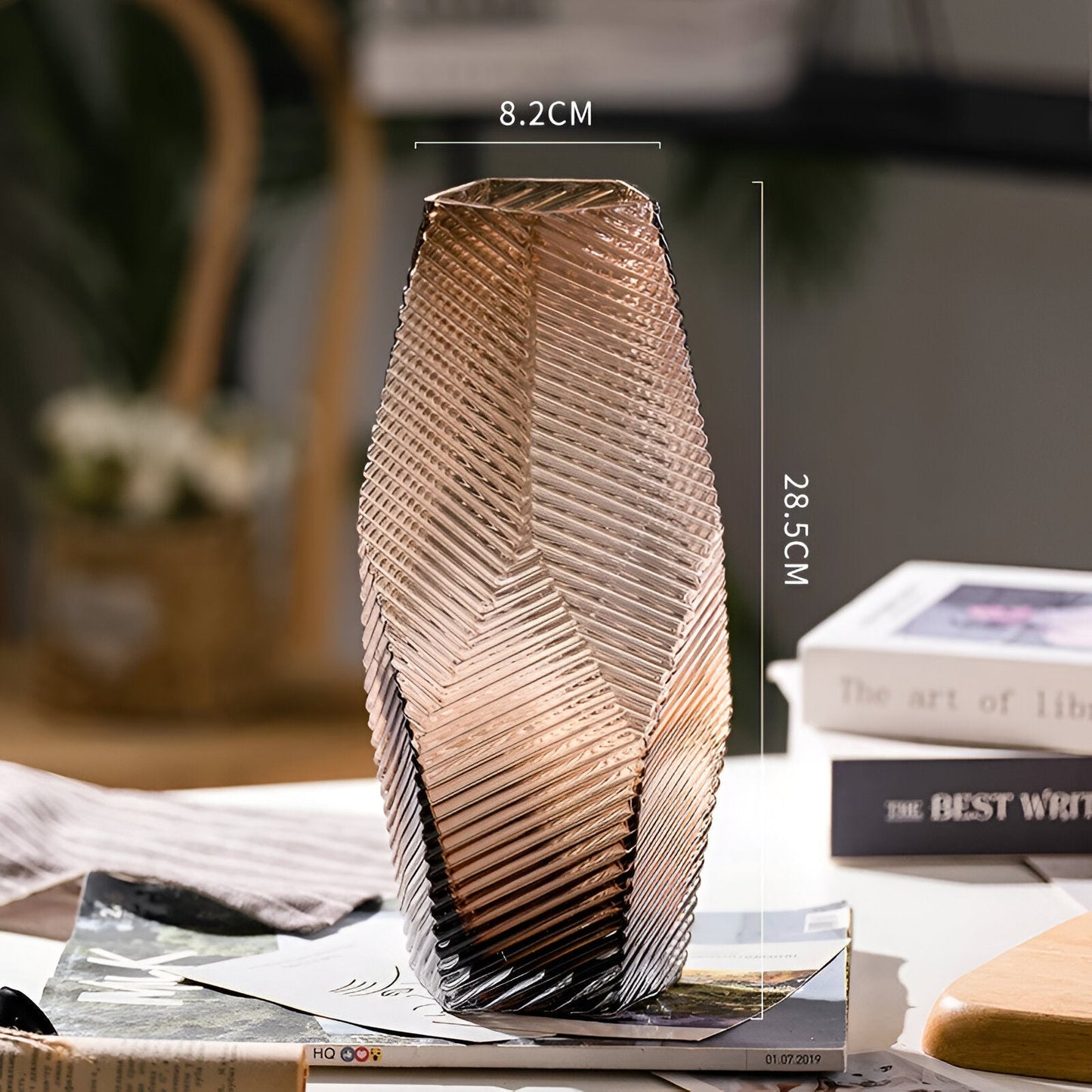 Modern geometrisk stil glas vas | Veska Stor