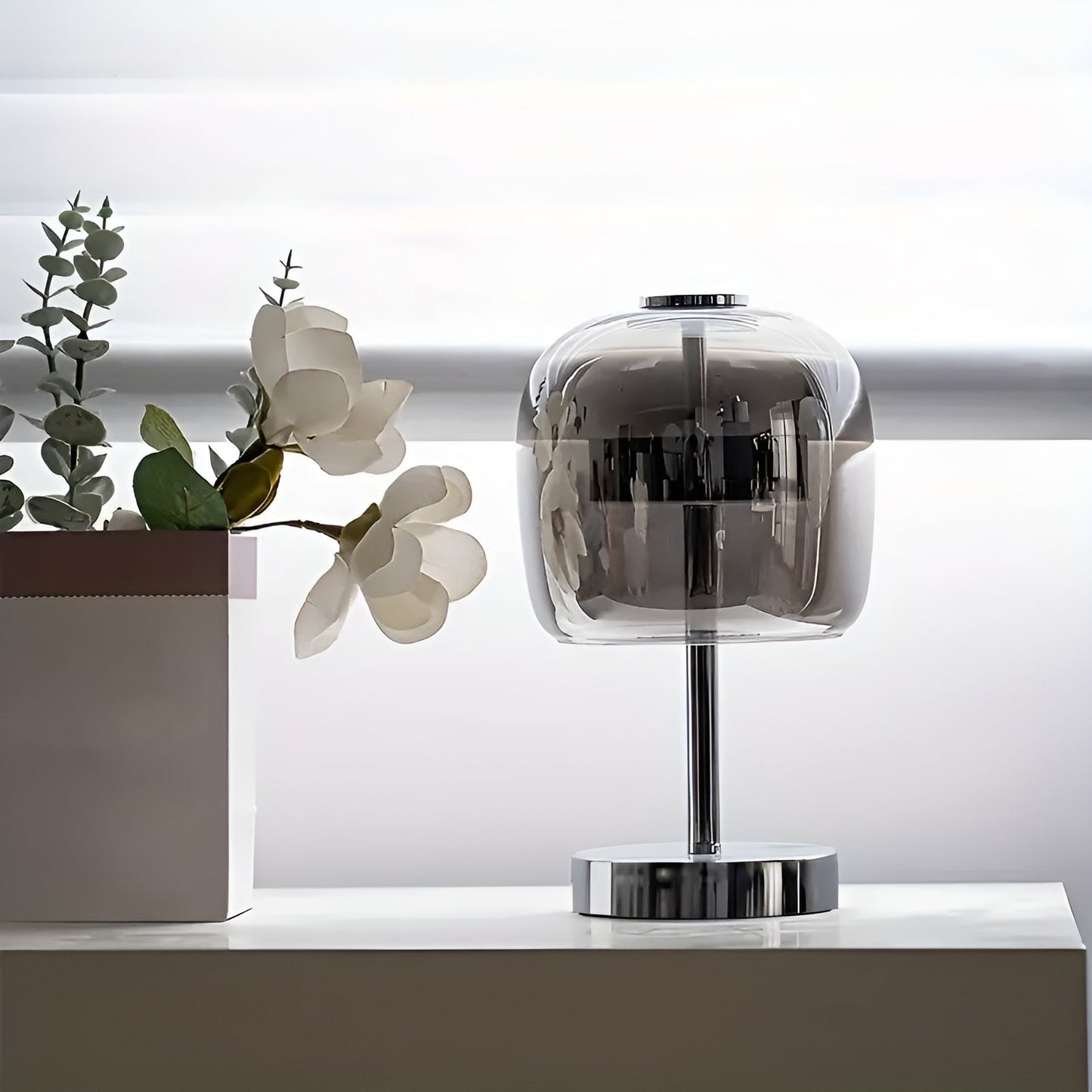 Modern glas elektropläterad ambient ljuslampa | Veska Rökgrå