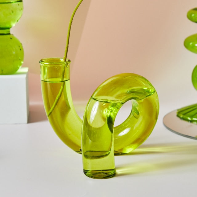 Modern Glasljushållare-Lime | Veska Kurva