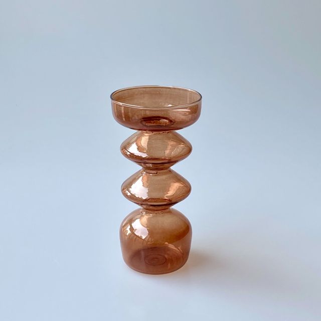 Modern Glasljusstake-Brun | Veska 4-tiers (antik)