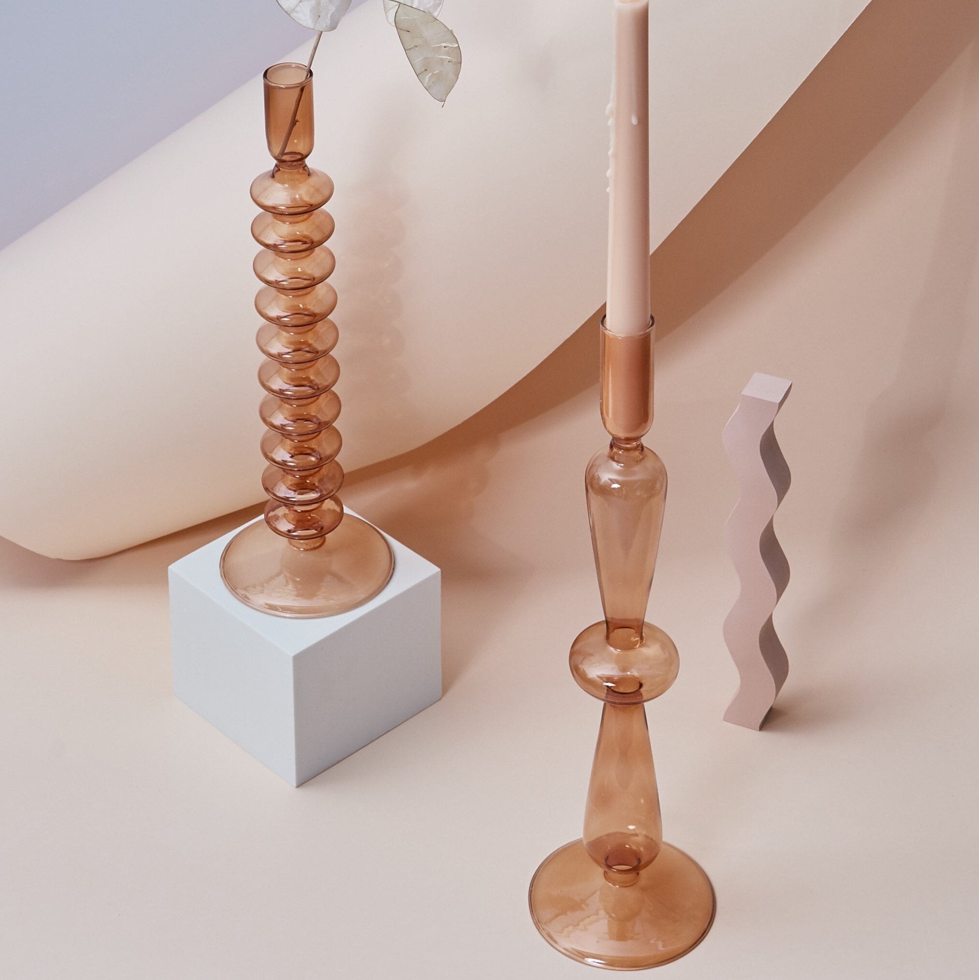 Modern Glasljusstake-Brun | Veska