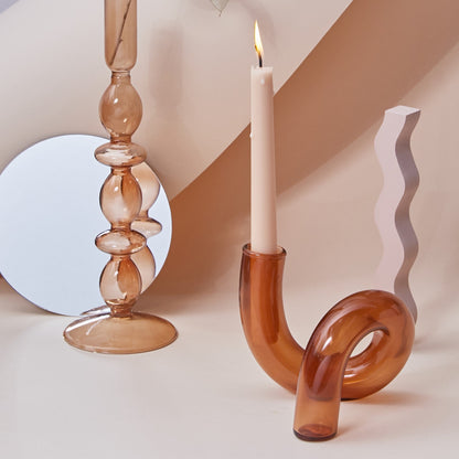 Modern Glasljusstake-Brun | Veska