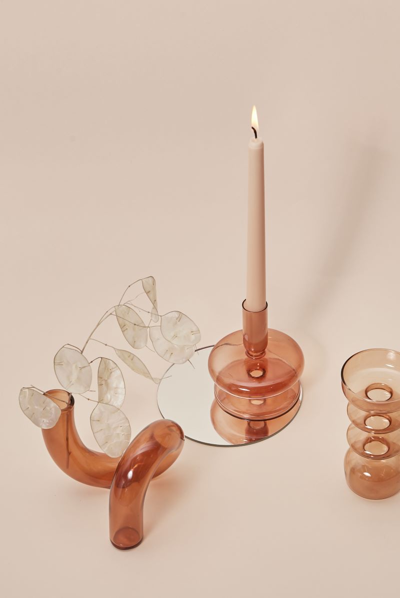 Modern Glasljusstake-Brun | Veska