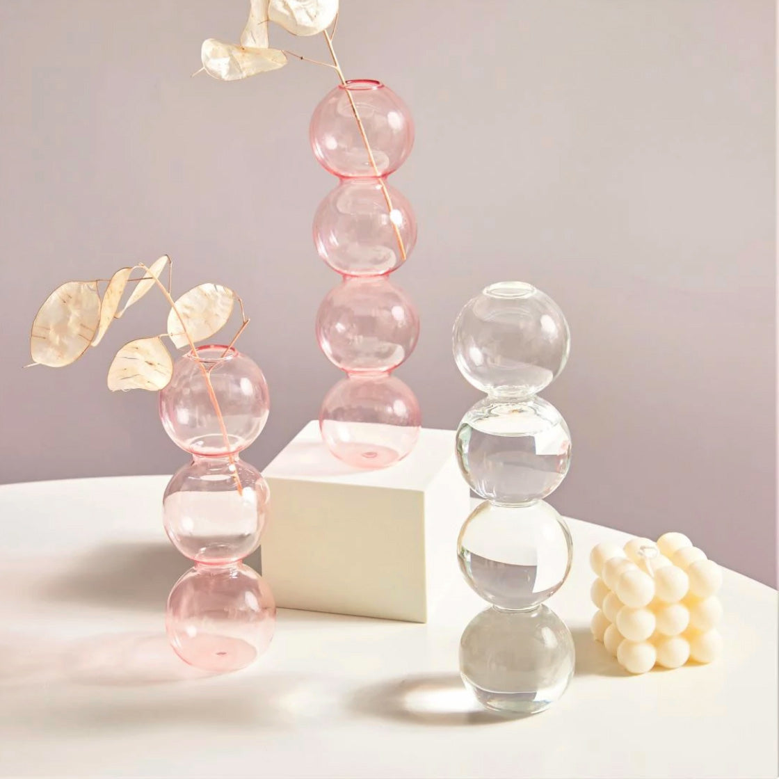 Modern Glass Candleholder-Baby Pink | Veska