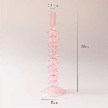 Modern Glass Candleholder-Baby Pink | Veska 10-lagers