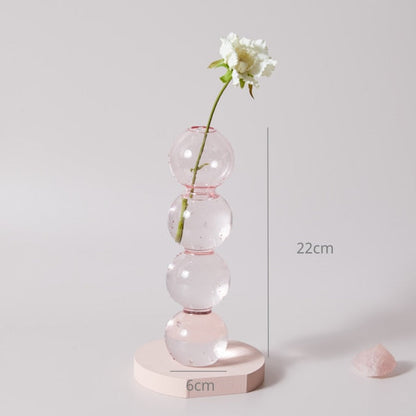 Modern Glass Candleholder-Baby Pink | Veska 4-nivå (boll)