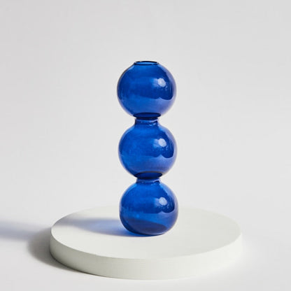 Modern Glass Candleholder-Blå | Veska 3-nivå (boll)