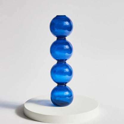 Modern Glass Candleholder-Blå | Veska 4-nivå (boll)