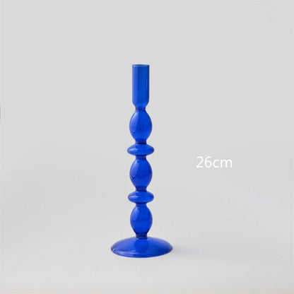 Modern Glass Candleholder-Blå | Veska 5-nivå