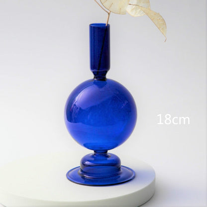 Modern Glass Candleholder-Blå | Veska