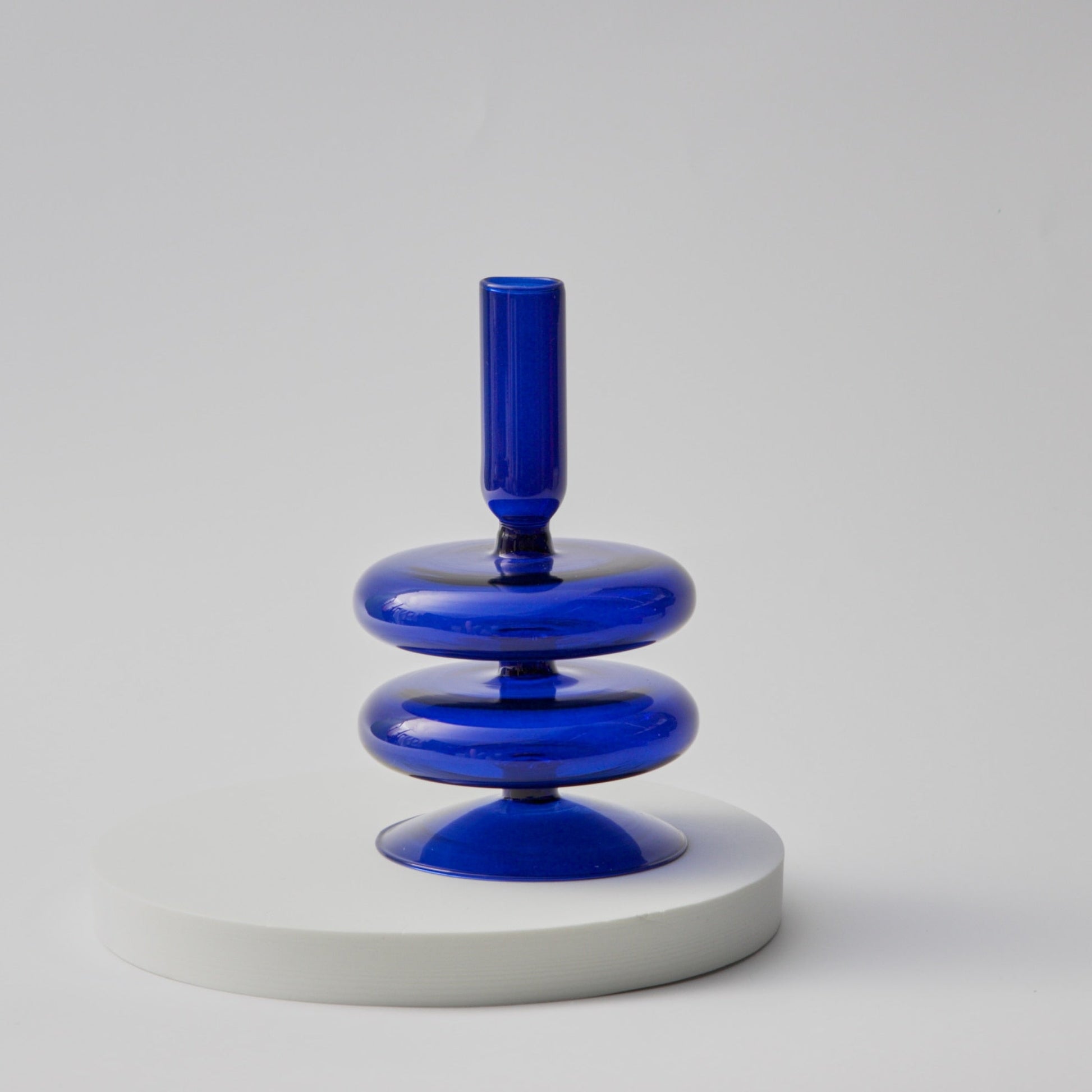 Modern Glass Candleholder-Blå | Veska