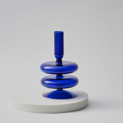 Modern Glass Candleholder-Blå | Veska