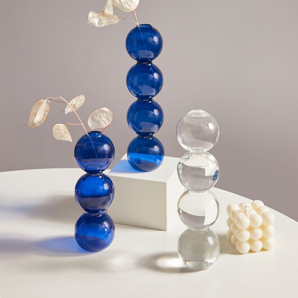 Modern Glass Candleholder-Blå | Veska
