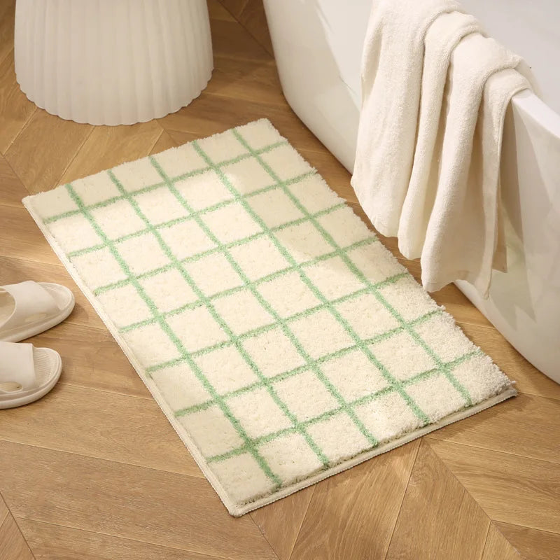 Modern Grid Tufted Badmatta | Veska Elfenben