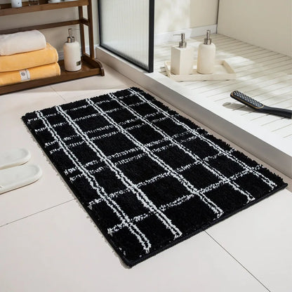 Modern Grid Tufted Badmatta | Veska Svart