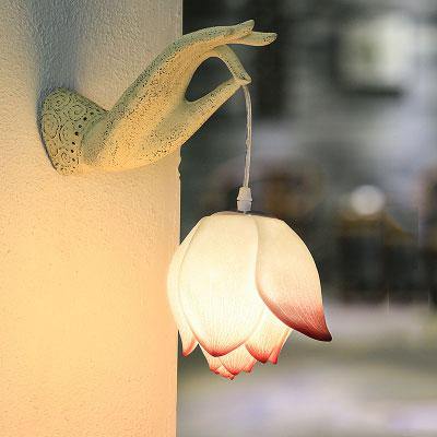 Modern kreativ kinesisk lotus vägglampa | Veska Pink Lotus Höger