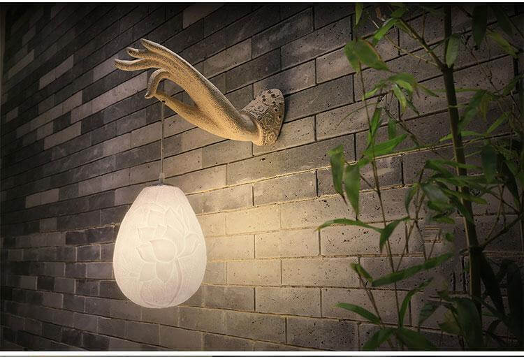 Modern kreativ kinesisk lotus vägglampa | Veska