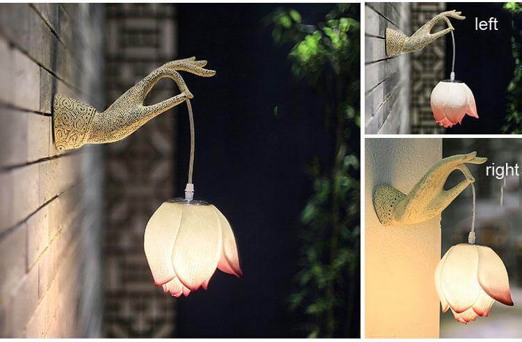 Modern kreativ kinesisk lotus vägglampa | Veska
