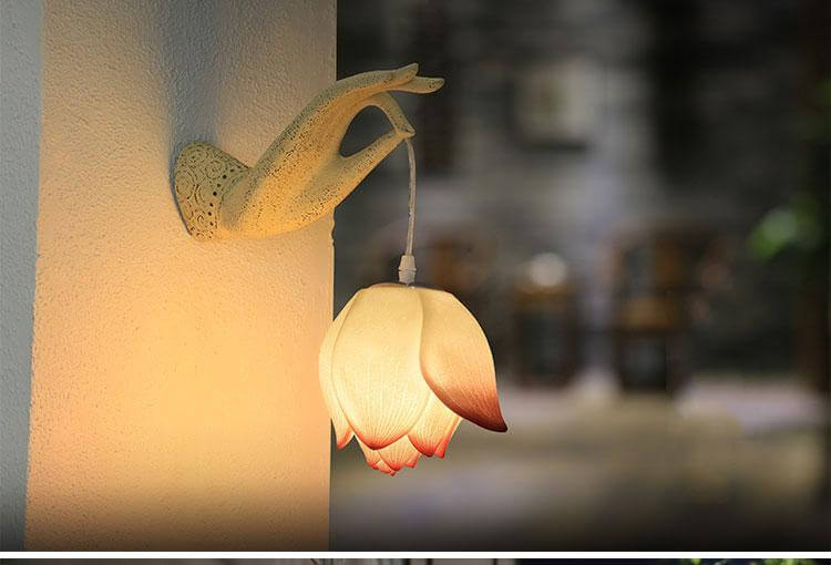 Modern kreativ kinesisk lotus vägglampa | Veska