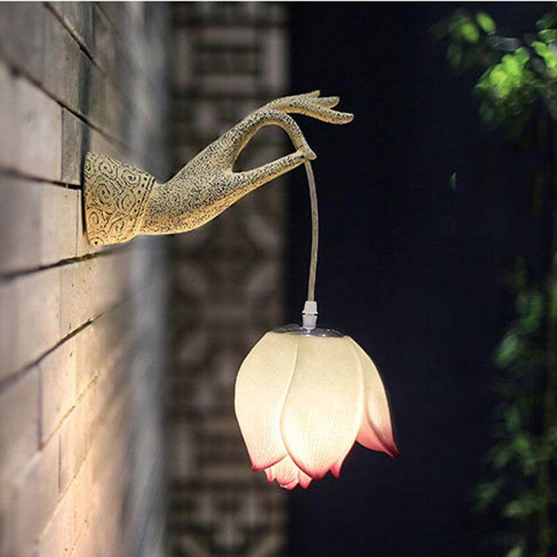 Modern kreativ kinesisk lotus vägglampa | Veska