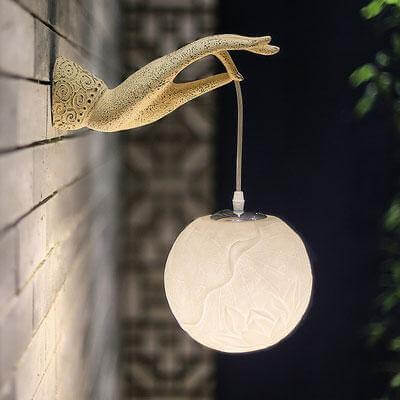 Modern kreativ kinesisk lotus vägglampa | Veska Rund Höger