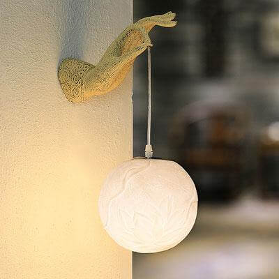 Modern kreativ kinesisk lotus vägglampa | Veska Rund Vänster