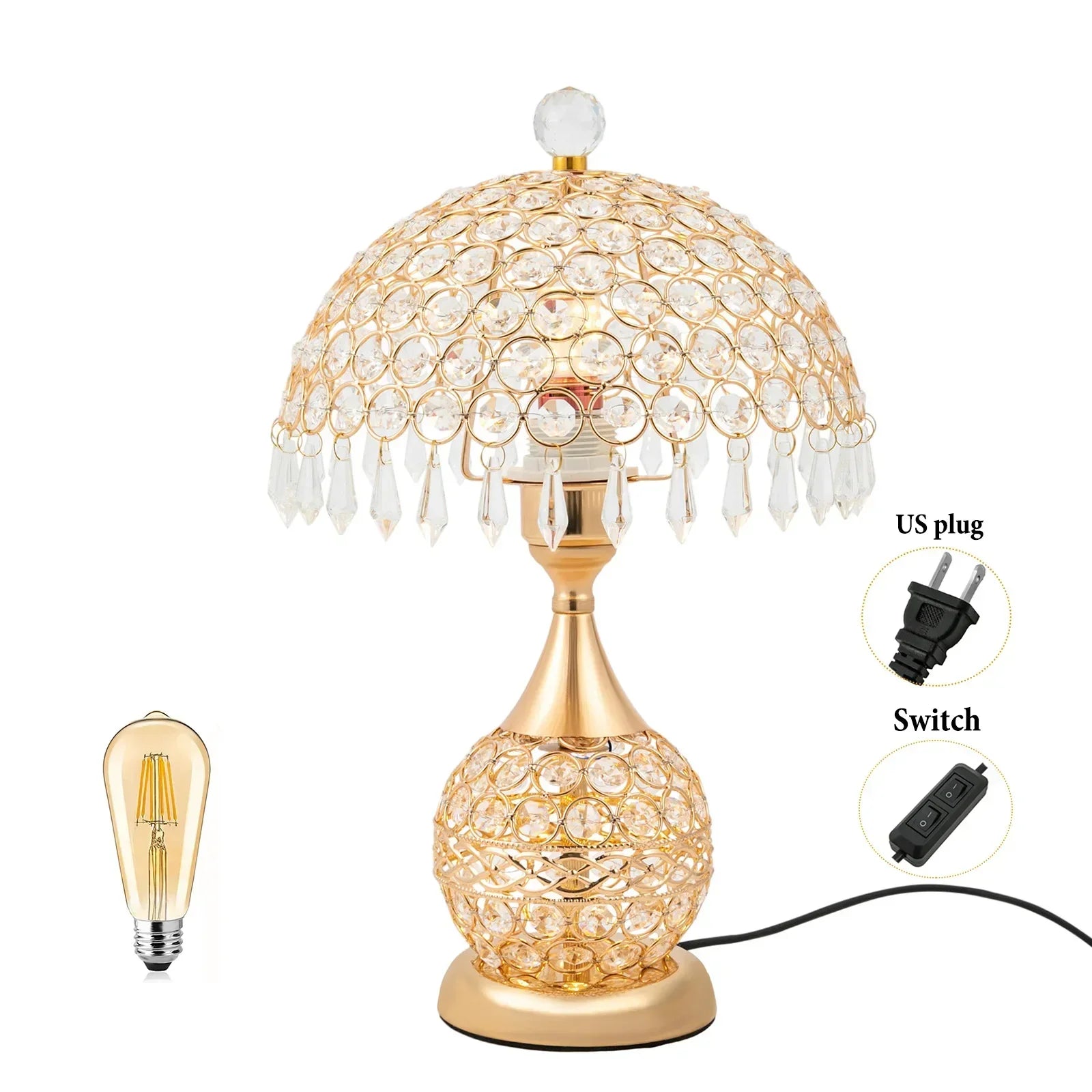 Modern Kristall Lyx Dekorativ Nattduksbord Lampa | Veska